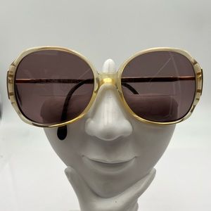 Vintage BerDel Sferoflex Gold Translucent Oval Sunglasses Frames